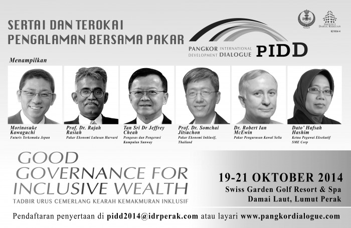 Morinosuke Kawaguchi is in great company at the Pangkor International Development Dialogue where he is making a keynote speed on October 20th, 2014