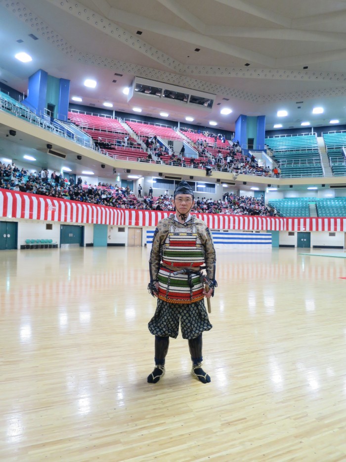 Now off to rehearsal! Morinosuke is standing inside the Nippon Budokan as people are arriving for the ceremony. 